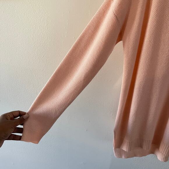 Joie Womens Sweater Small Long Sleeve Thermal Waffle Knit V-Neck Pink - Picture 3 of 7